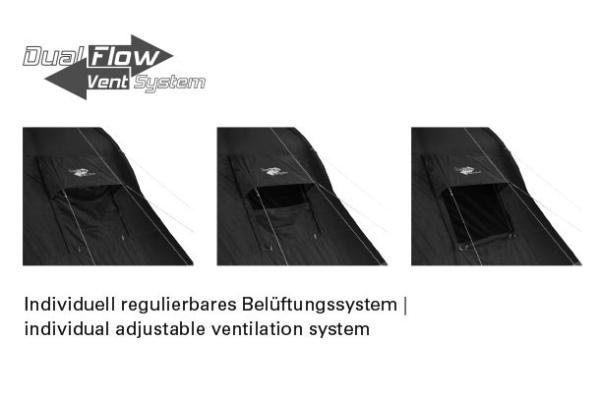 High Peak Familien-Kuppelzelt Santiago 5.0 (grau/grün, mit Vorbau)